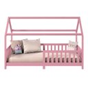 Ver imagem 2 de Cama Infantil Montessoriana Casa Madeira com Estrado Nina Rosa Idimex