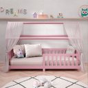 Ver mais imagens de Cama Infantil Montessoriana Casa Madeira com Estrado Nina Rosa Idimex