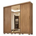 Ver imagem 1 de Guarda Roupa Dalila 3 Portas, 4 Gavetas, 3 Cabideiros Amêndola com Espelho e Pés - Demóbile Amê