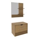 Ver imagem 1 de Conjunto Banheiro com Gabinete e Espelheira 1 Porta Suspenso 60cm Multimóveis CR10167 Amêndoa