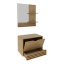 Ver imagem 5 de Conjunto Banheiro com Gabinete e Espelheira 1 Porta Suspenso 60cm Multimóveis CR10167 Amêndoa