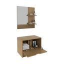 Ver imagem 4 de Conjunto Banheiro com Gabinete e Espelheira 1 Porta Suspenso 60cm Multimóveis CR10167 Amêndoa