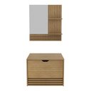 Ver imagem 6 de Conjunto Banheiro com Gabinete e Espelheira 1 Porta Suspenso 60cm Multimóveis CR10167 Amêndoa