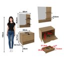 Ver imagem 3 de Conjunto Banheiro com Gabinete e Espelheira 1 Porta Suspenso 60cm Multimóveis CR10167 Amêndoa