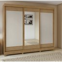Ver imagem 1 de Guarda Roupa Nice 2 Gavetas 3 Portas com Espelho Lopas Amendoa Clean/off White