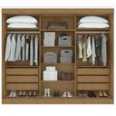 Ver imagem 3 de Guarda Roupa Nice 2 Gavetas 3 Portas com Espelho Lopas Amendoa Clean/off White