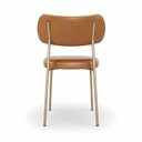 Ver imagem 6 de Kit 6 Cadeiras Sala de Jantar Lisa Pés Champanhe PU Caramelo m² - Monari Design