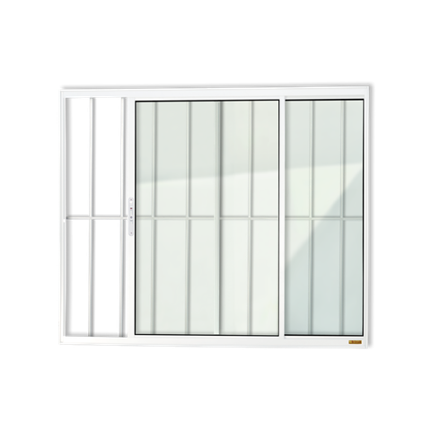 Janela Alumínio Confort 2F.c/Grade 100 x 100 V.Liso Branco Brimak