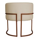 Ver imagem 5 de Kit 3 Poltronas Decorativa Luana Base Bronze Pu Bege - Montanaris Decor Md Montanaris Decor