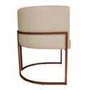 Ver imagem 4 de Kit 3 Poltronas Decorativa Luana Base Bronze Pu Bege - Montanaris Decor Md Montanaris Decor