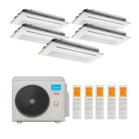 Ar Condicionado Multi Split Inverter Midea 42.000 BTUS (5X Evap Cassete 1 Via 12.000) Quente e Frio