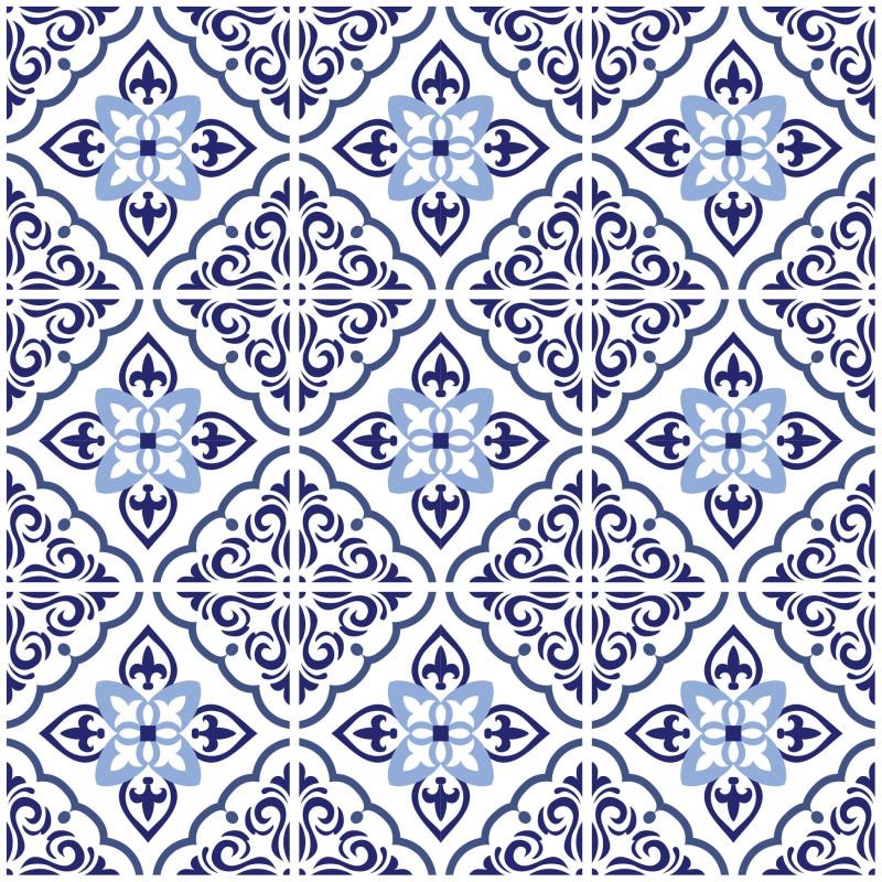 Adesivo de Azulejo Hidráulico Azul Clássico 10x10cm 50un - 2