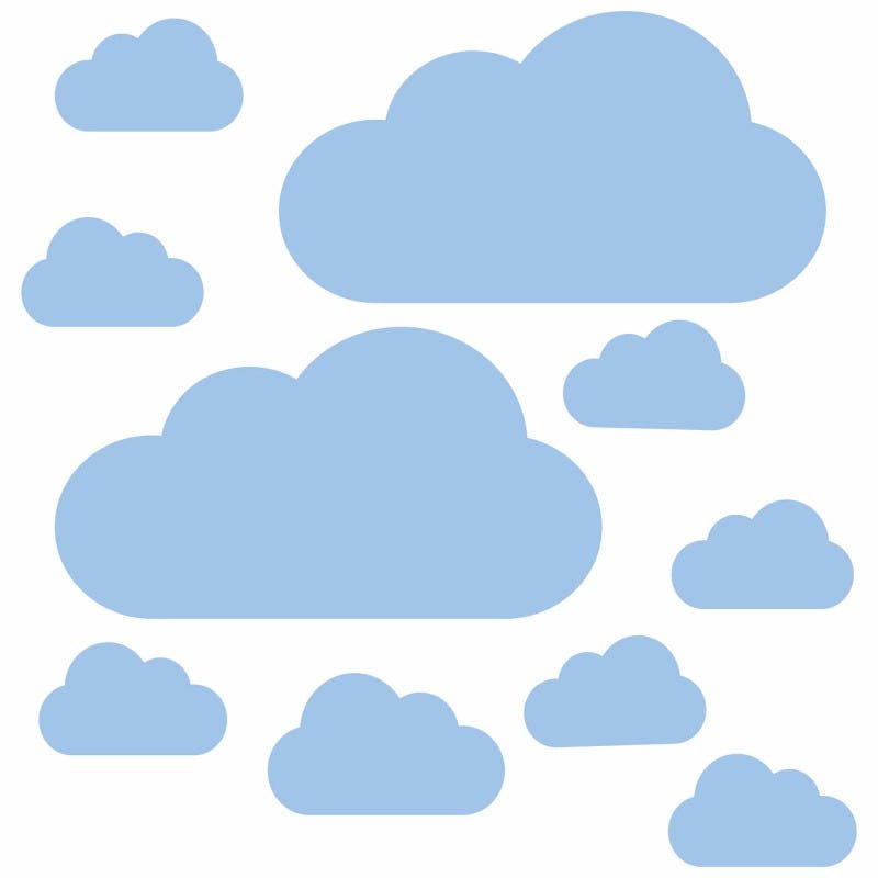 Adesivo de Parede Nuvens Azul para Quarto Infantil - 2