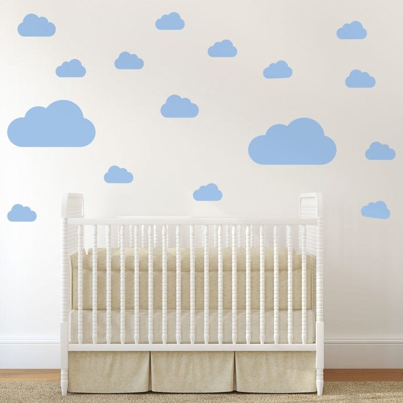 Adesivo de Parede Nuvens Azul para Quarto Infantil - 1