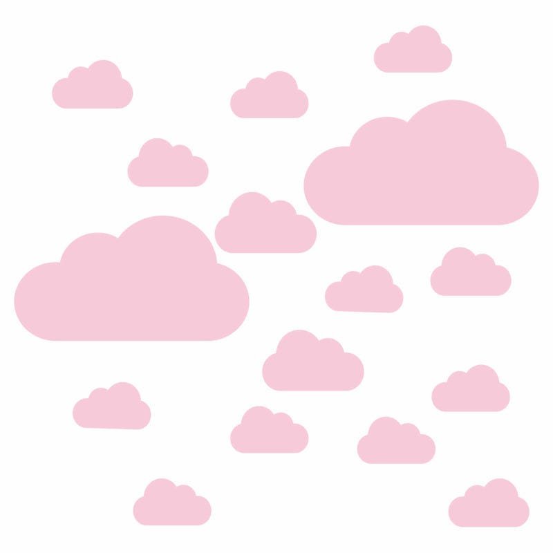 Adesivo de Parede Nuvens Rosa para Quarto Infantil - 2