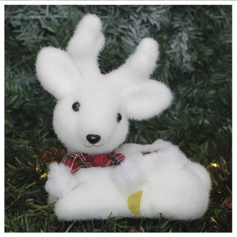 Kit 4 Bonecos de Natal Enfeite Natalino Rena Felpuda 20cm