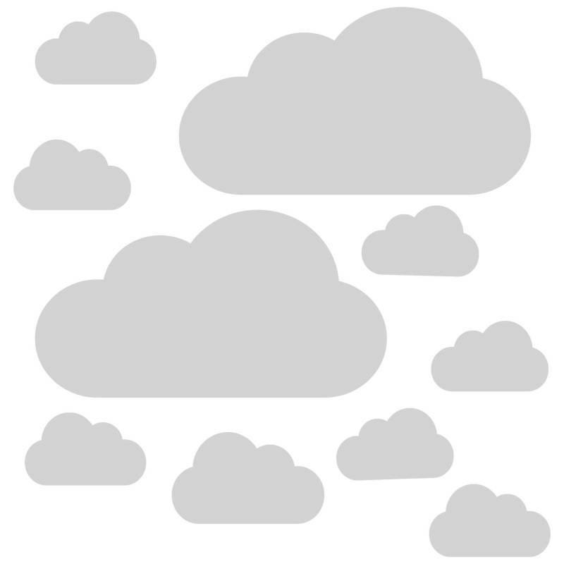 Adesivo de Parede Nuvens Cinza para Quarto Infantil - 2