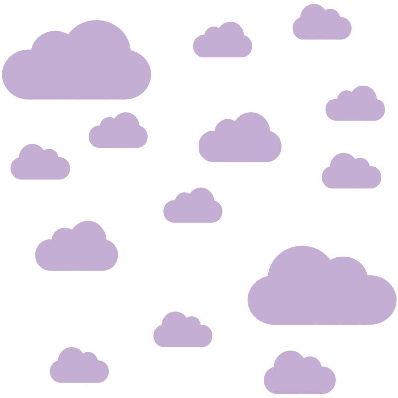 Adesivo de Parede Nuvens Lilás para Quarto Infantil - 2