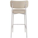 Ver imagem 6 de Banqueta Alta Bar Cozinha Sala de Jantar Aço Branco Kaira C01 Linho Areia - Lyam Decor
