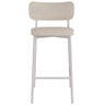 Banqueta Alta Bar Cozinha Sala de Jantar Aço Branco Kaira C01 Linho Areia - Lyam Decor - 3