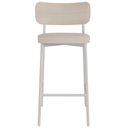 Ver imagem 3 de Banqueta Alta Bar Cozinha Sala de Jantar Aço Branco Kaira C01 Linho Areia - Lyam Decor