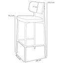 Ver imagem 5 de Banqueta Alta Bar Cozinha Sala de Jantar Aço Branco Kaira C01 Linho Areia - Lyam Decor