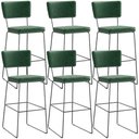 Ver imagem 1 de Kit 6 Banquetas Altas Cozinha Sala Jantar Base em Aço Fixa Allana L02 Facto Verde Musgo - Lyam
