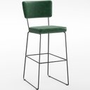 Ver imagem 3 de Kit 6 Banquetas Altas Cozinha Sala Jantar Base em Aço Fixa Allana L02 Facto Verde Musgo - Lyam