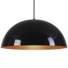 Pendente Meia Lua 40cm Luminária Alumínio Preto Brilhante com Cobre - Rei Da Iluminação - 3