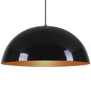 Ver imagem 3 de Pendente Meia Lua 40cm Luminária Alumínio Preto Brilhante com Cobre - Rei Da Iluminação