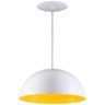 Pendente Meia Lua 34cm Luminária Alumínio Branco Brilhante com Amarelo - Rei Da Iluminação - 1