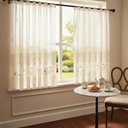 Ver imagem 5 de Cortina Vitro Renda Creme Coffee 2,00LARG X0,80 Alt