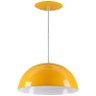 Pendente Meia Lua 40cm Luminária Alumínio Amarelo - Rei da Iluminação - 1