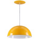 Ver imagem 1 de Pendente Meia Lua 40cm Luminária Alumínio Amarelo - Rei da Iluminação