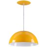 Pendente Meia Lua 50cm Luminária Alumínio Amarelo - Rei da Iluminação - 1