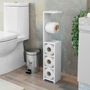 Ver imagem 1 de Organizador Banheiro Porta Papel Higiênico Áustria MDF Branco