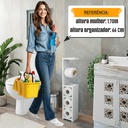 Ver imagem 2 de Organizador Banheiro Porta Papel Higiênico Áustria MDF Branco