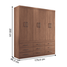 Guarda Roupa Casal 6 Portas 9 Gavetas Toluca Jatobá - 2