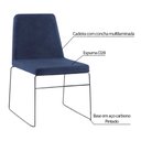 Ver imagem 4 de Kit 3 Cadeiras Decorativa Sala de Jantar Anne Linho Azul Marinho G17 - Gran Belo
