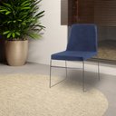 Ver imagem 2 de Kit 3 Cadeiras Decorativa Sala de Jantar Anne Linho Azul Marinho G17 - Gran Belo