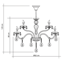 Ver imagem 4 de Lustre Pendente Candelabro Maria Tereza Nice 12 lâmpadas E14 Bivolt Transparente