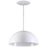 Pendente Meia Lua 50cm Luminária Alumínio Branco Textura - Rei da Iluminação - 1