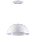 Ver imagem 1 de Pendente Meia Lua 34cm Luminária Alumínio Branco Textura - Rei da Iluminação