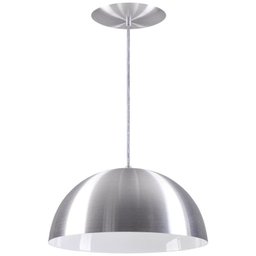 Pendente Meia Lua 50cm Luminária Alumínio Escovado - Rei da Iluminação - 1
