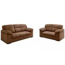 Ver imagem 2 de Conjunto Sofá 3 e 2 Lugares Suede Istambul Flash - Marrom