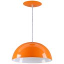 Ver imagem 1 de Pendente Meia Lua 50cm Luminária Alumínio Laranja - Rei da Iluminação