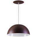 Ver imagem 1 de Pendente Meia Lua 50cm Luminária Alumínio Marrom Tabaco Textura - Rei da Iluminação