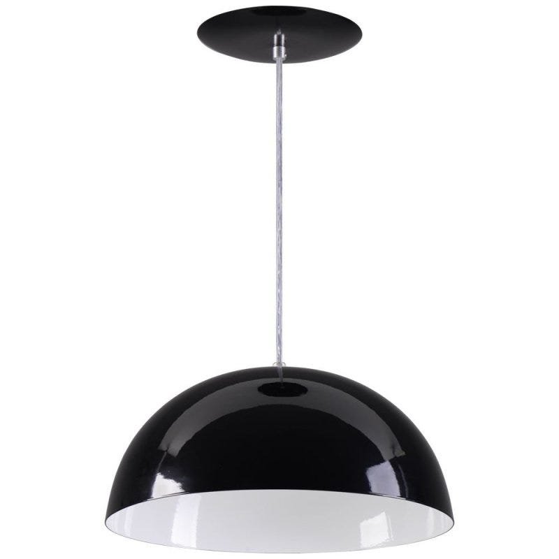 Pendente Meia Lua 50cm Luminária Alumínio Preto Fosco - Rei da Iluminação - 1