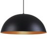 Pendente Meia Lua 50cm Luminária Alumínio Preto Textura com Cobre - Rei Da Iluminação - 3