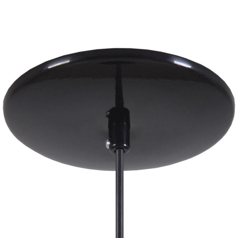 Pendente Meia Lua 50cm Luminária Alumínio Preto Brilhante com Laranja - Rei da Iluminação - 2